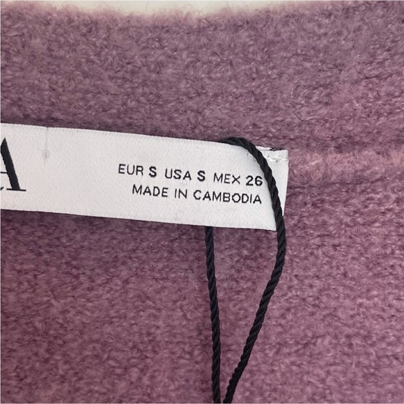 Zara mauve dusty purple cropped cardigan - Picture 5 of 5
